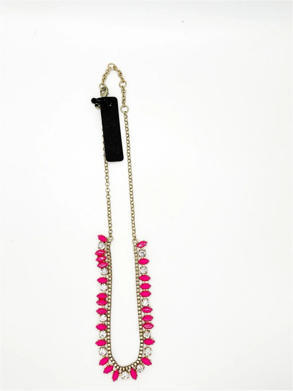 J.Crew NEW Hot Pink and Clear Rhinestone Necklace